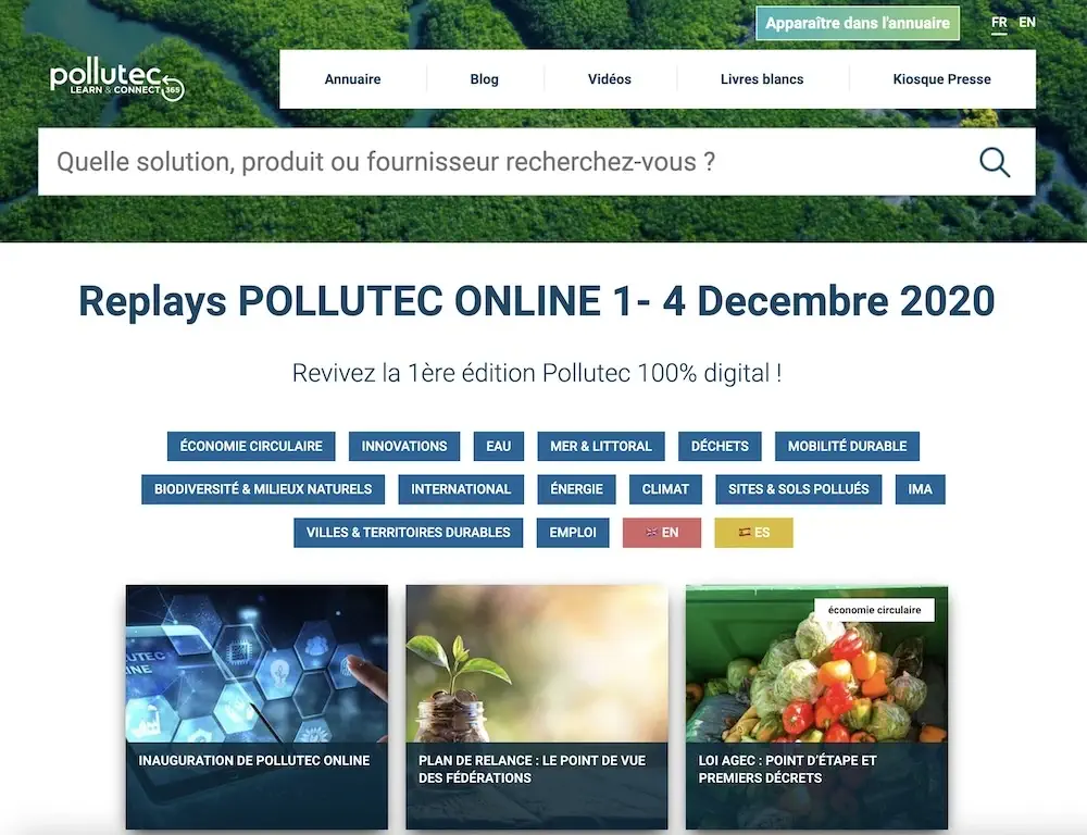 Plateforme Pollutec Online