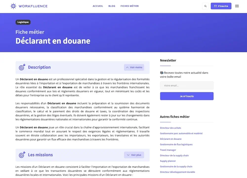 Fiche métier générée par script